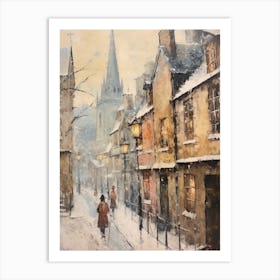 Vintage Winter Painting Bath United Kingdom 1 Art Print