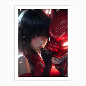 Anime Girl With Demon Art Print