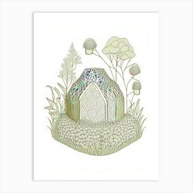 Beehive In A Garden 8 Vintage Art Print