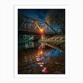 Bridge At Night Art Print