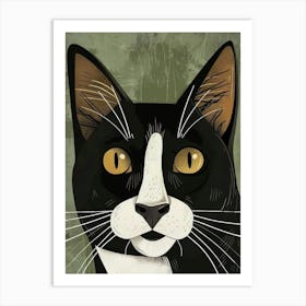 Black And White Cat 21 Art Print