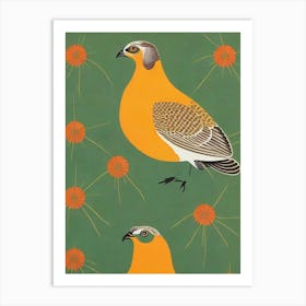 Grouse Midcentury Illustration Bird Art Print