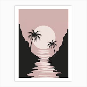 Sunset Palm Trees Affiche