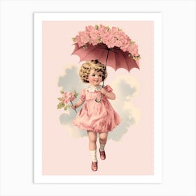 Vintage Pink Illustration Kitsch 9 Art Print