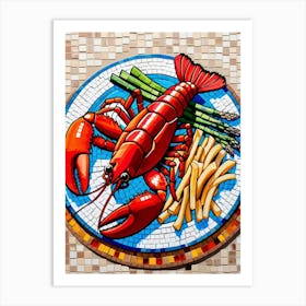 Lobster And French Fries Art Print