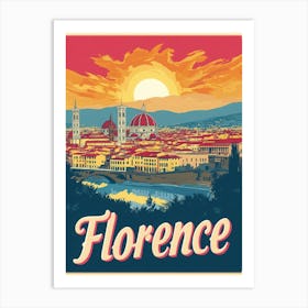 Aihrgdesign A Mid Century Modern Travel Poster For Florence 2 Art Print