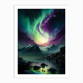 Aurora Borealis - Green and Purple Art Print