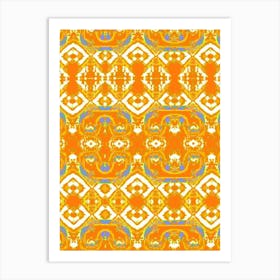 Orange And Blue Abstract Pattern Art Print