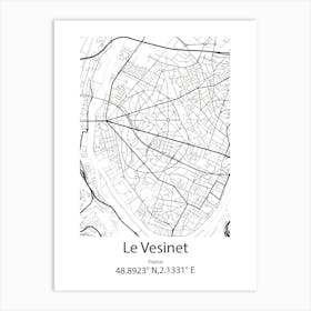 Le Vesinet,France Minimalist Map Art Print