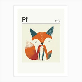 Animals Alphabet Fox 4 Art Print