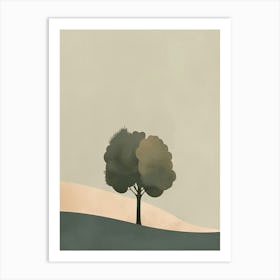 Paulownia Tree Minimal Japandi Illustration 4 Art Print