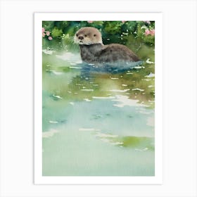 Sea Otter Storybook Watercolour Art Print