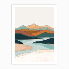 Mount Greylock Usa Color Line Drawing (6) Art Print