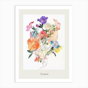 Petunia 1 Collage Flower Bouquet Poster Art Print