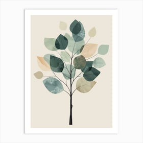 Linden Tree Minimal Japandi Illustration 4 Art Print