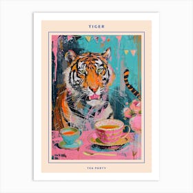 Kitsch Tiger Tea Party 1 Poster Art Print