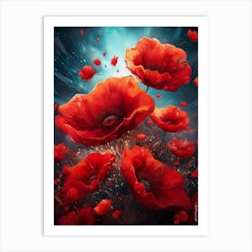 Poppies In The Wind Art Print