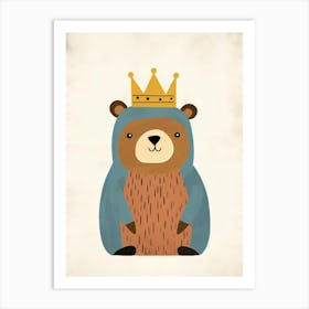 Little Grizzly Bear 3 Wearing A Crown Art Print