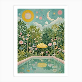 Pool In The Summer Garden Art Print