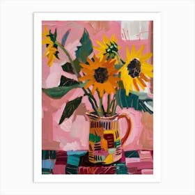 Sunflowers In A Pitcher Art Print