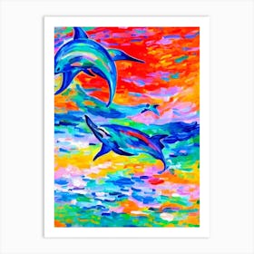 Bottlenose Dolphin Matisse Inspired Art Print