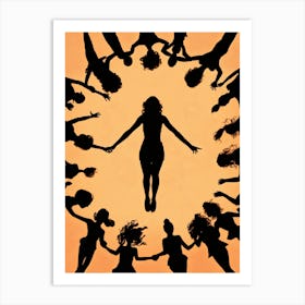 Silhouettes Of Women Art Print