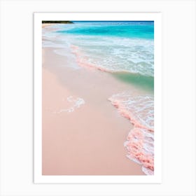 Galley Bay Beach, Antigua Pink Photography Art Print