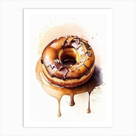 Peanut Butter Cup Donut Cute Neon 1 Art Print