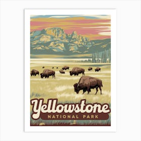 Yellowstone National Park Vintage V 09 Art Print