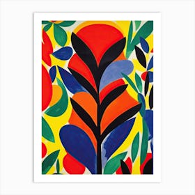 Botanical Abstract Matisse Style Flowers 2 Art Print
