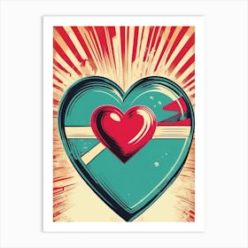 Retro Heart 6 Art Print