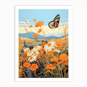 Butterfly With Orange Wild  Art Print