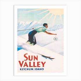 Sun Valley Idaho Vintage Ski Poster 1 Art Print