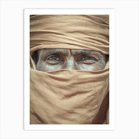 Portrait Of A Tuareg In The Sahara Desert Art Print