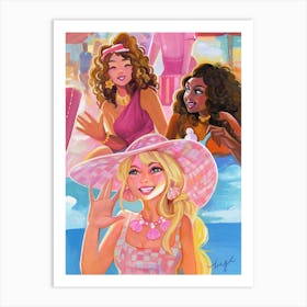 Gouache Illustration Hi Barbies Art Print