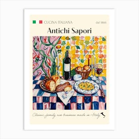 Antichi Sapori Trattoria Italian Poster Food Kitchen Art Print