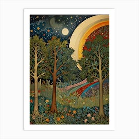 William Morris Moonlight In The Woods 28 Art Print