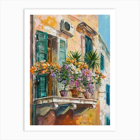 Balcony Painting In Salerno 2 Art Print