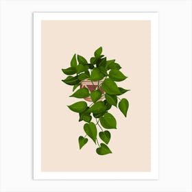 Jade Pothos Plant Art Print