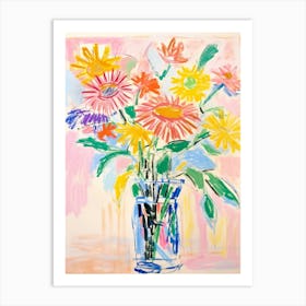 Flower Painting Fauvist Style Sunflower 2 Art Print