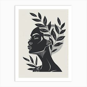 Portrait Of A Woman With Leaves 18 Art Print