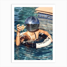 Disco Ball In The Pool Art Print