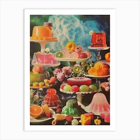 Jelly Dessert Platter Retro Collage Art Print