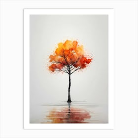 Autumn Tree In Water Art Print