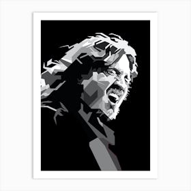 John Frusciante Rhcp Guitarist Black Portrait Art Print