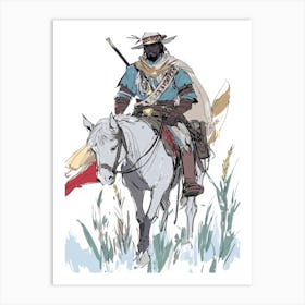 The Black Samurai Warrior Art Print