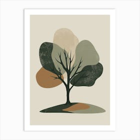 Pecan Tree Minimal Japandi Illustration 2 Art Print