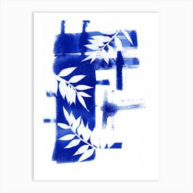 Blue leaves Art Print