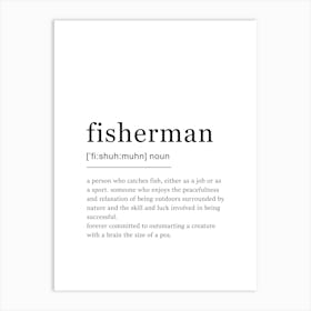 Fisherman Definition Poster - Dictionary Art Print