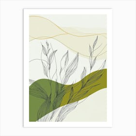 Line Drawing Of A Leaf 32 Art Print